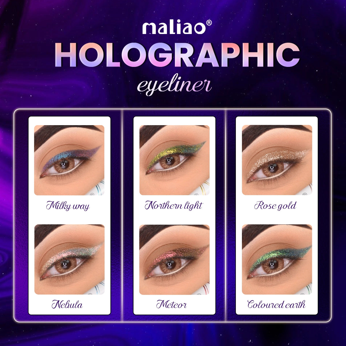 Maliao Holographic Multichrome Eyeliner – Stunning Shimmer and Long-Lasting Wear Eye